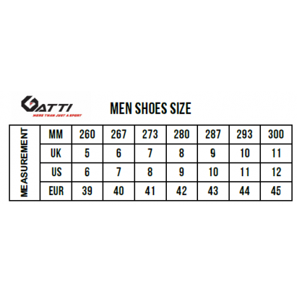 shoe size 280 to eur